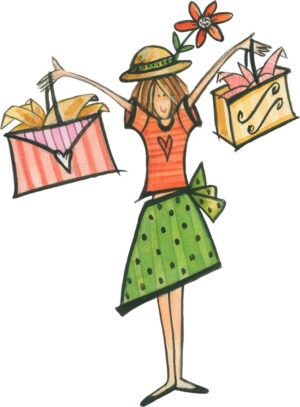 clipart-shopping-clipart-a-woman-with-shopping-bags-and-flower