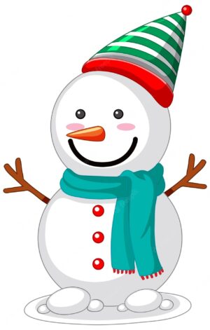 clipart-snowman-a-snowman-wearing-green-and-red-hat-scarf