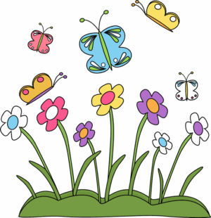 clipart-spring-clipart-a-bunch-of-flowers-with-butterflies-flying-around