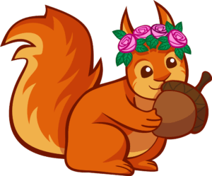 clipart-squirrel-clipart-a-squirrel-with-flower-crown-on-its-head