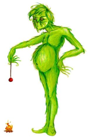 clipart-the-grinch-clipart-a-drawing-of-green-troll-with-red-ball