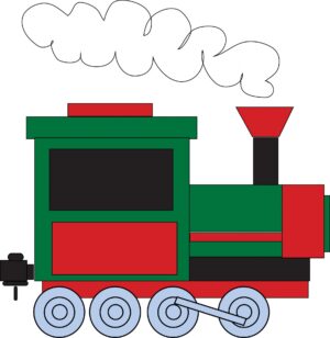 Clipart Train A Train With Green And Red Engine