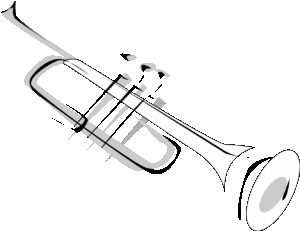 clipart-trumpet-clipart-a-trumpet-with-white-horn-on-black-background