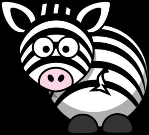 clipart-zebra-clipart-a-zebra-with-pink-nose-and-black-background
