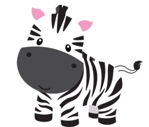 clipart-zebra-clipart-a-zebra-with-pink-nose-and-black-white-stripes