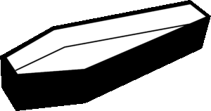 coffin-clipart-a-white-arrow-icon-on-black-background