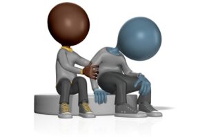 compassion-clipart-a-man-sitting-on-stool-with-his-hand-knee