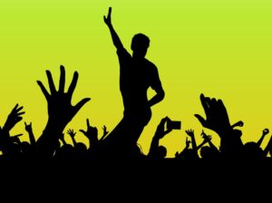 concert-clipart-a-person-is-standing-in-front-of-crowd