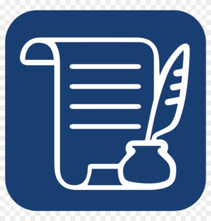 constitution-clipart-a-blue-and-white-icon-with-pen-paper