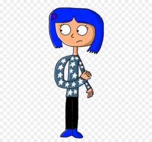 coraline-clipart-a-cartoon-girl-with-blue-hair-and-stars-on-her-shirt
