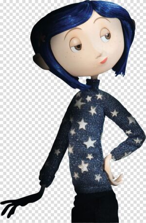 coraline-clipart-a-doll-with-blue-hair-and-stars-on-it
