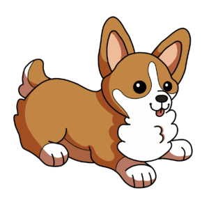 corgi-clipart-a-cartoon-dog-with-big-nose-and
