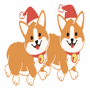 corgi-clipart-two-corgs-with-red-bows-and-a-bow
