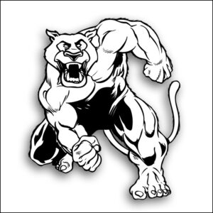 cougar-clipart-a-black-panther-running-with-his-mouth-open