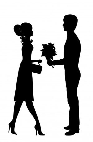couple-clipart-silhouette-of-a-man-giving-woman-bouquet