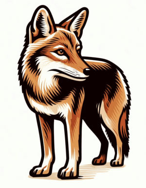 coyote-clipart-a-fox-with-long-tail-and-black