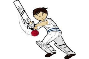 Cricket Clipart A Cartoon Of Cricket Player Holding Bat