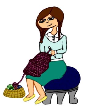 crochet-clipart-a-woman-sitting-on-stool-with-basket