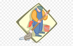 custodian-clipart-a-man-with-shovel-and-in-his-hand-on-white-background