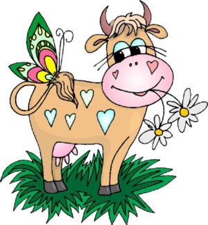 cute-cow-clipart-a-cow-with-butterfly-on-its-nose