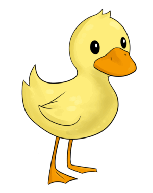 cute-duck-clipart-a-yellow-duck-with-black-background