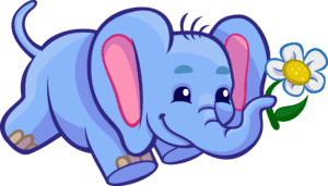 cute-elephant-clipart-an-elephant-with-a-flower-in-its-mouth