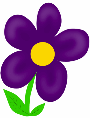 cute-flower-clipart-a-purple-flower-with-green-leaves