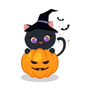 cute-halloween-clipart-cute-a-black-cat-sitting-on-top-of-pumpkin