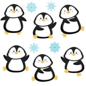 cute-penguin-clipart-a-group-of-penguins-with-snowflakes