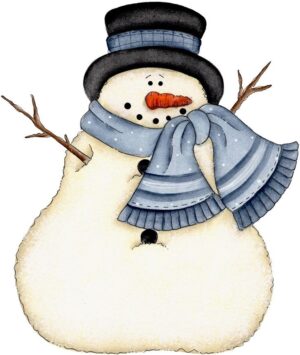 cute-snowman-clipart-a-snowman-wearing-blue-scarf-and-hat