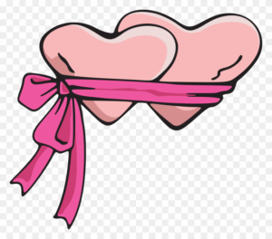 cute-valentines-day-clipart-a-pink-heart-with-ribbon-on-it