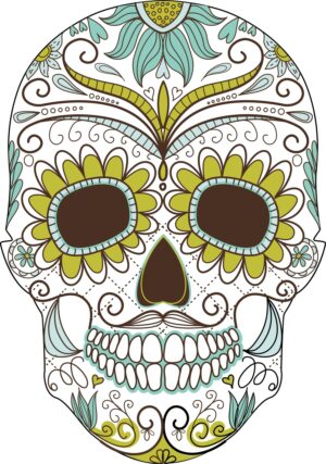 day-of-the-dead-clipart-a-sugar-skull-with-flowers-and-leaves