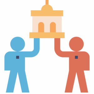 democracy-clipart-a-man-and-woman-holding-hands-in-front-of-church