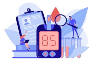 diabetes-clipart-a-man-is-looking-at-phone-with-check-on-it
