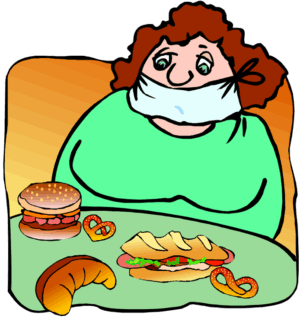 diabetes-clipart-a-woman-sitting-at-table-with-sandwich-and