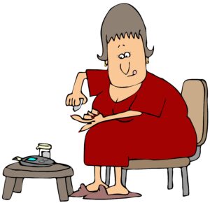 diabetes-clipart-a-woman-sitting-in-chair-with-remote-control