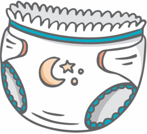 diaper-clipart-a-cartoon-character-with-cup-of-coffee