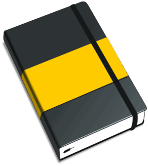 diary-clipart-a-black-and-yellow-book