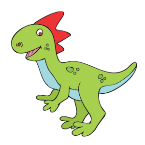 dino-clipart-a-cartoon-dinosaur-with-red-bow-on-its-head
