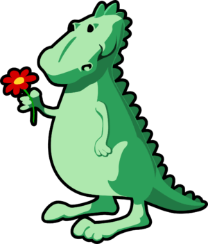 dino-clipart-a-green-dinosaur-holding-flower