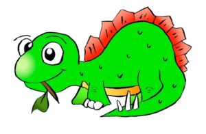 dino-clipart-a-green-dinosaur-with-red-flower-in-its-mouth