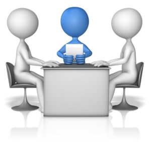 discussion-clipart-3d-people-two-at-a-table-with-tablet-stock-photo