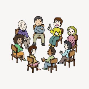 discussion-clipart-a-group-of-people-sitting-in-circle
