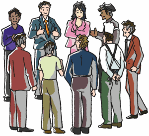 discussion-clipart-a-group-of-people-standing-in-line