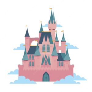 disney-castle-clipart-a-pink-castle-with-turrets-and