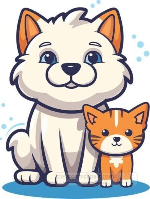 dog-and-cat-clipart-a-cat-and-kitten-sitting-together
