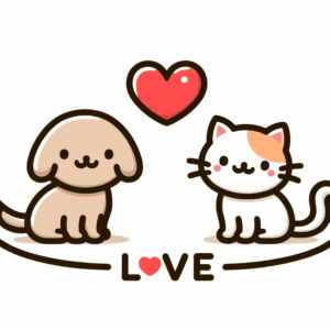 dog-and-cat-clipart-two-cats-and-a-dog-sitting-together-with-heart