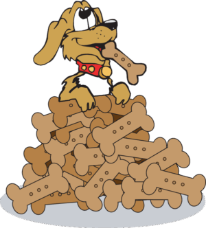 dogs-clipart-a-dog-sitting-on-top-of-pile-cookies