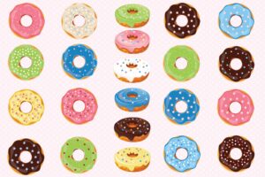 donuts-clipart-a-pattern-of-donuts-with-different-colors