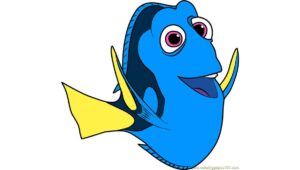 dory-clipart-a-blue-fish-with-yellow-fins-and-black-nose